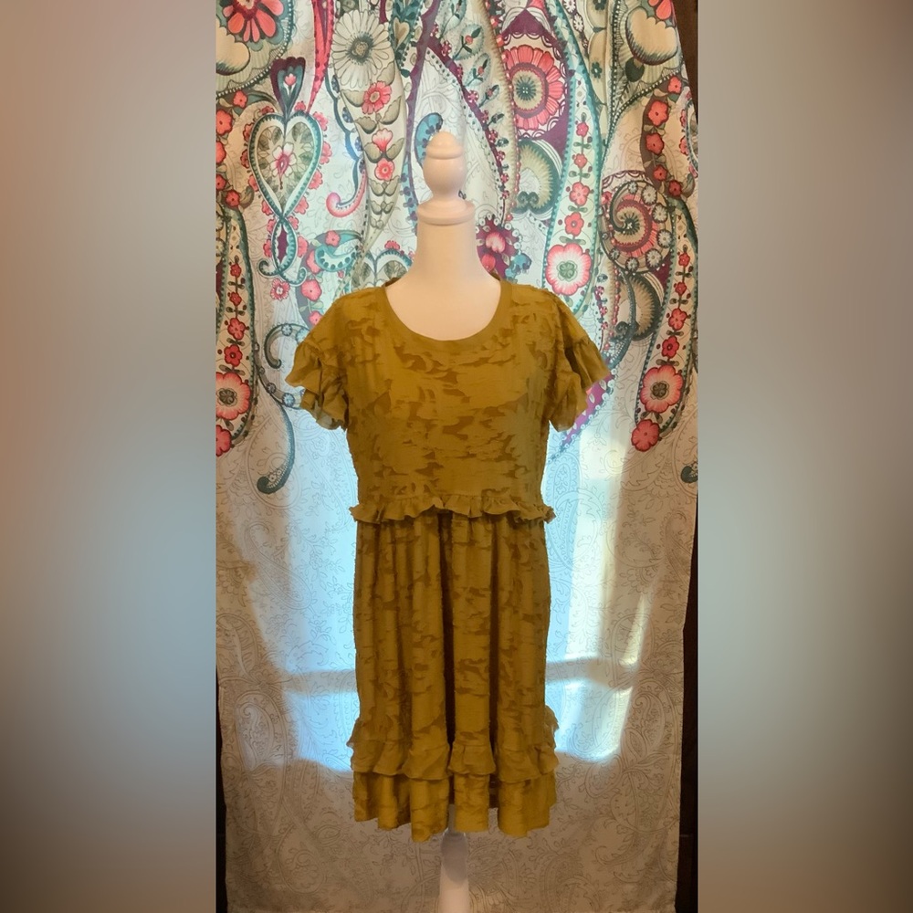 Anthropologie Chartreuse Green Women’s Dress Great Easter Dress